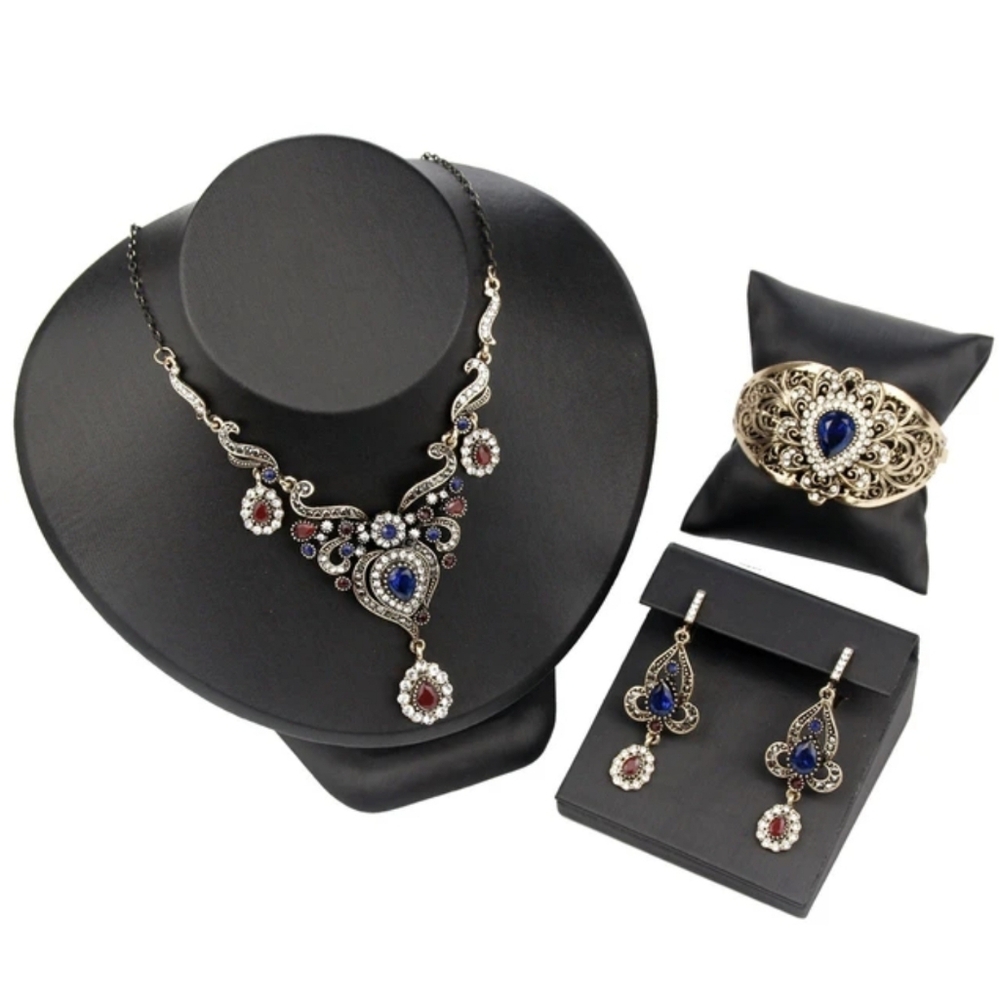 Turkish Vintage LookingJewelrySet for Women,NEW,2PcsAntique,Wedding,HandmadeGift - Picture 10 of 15